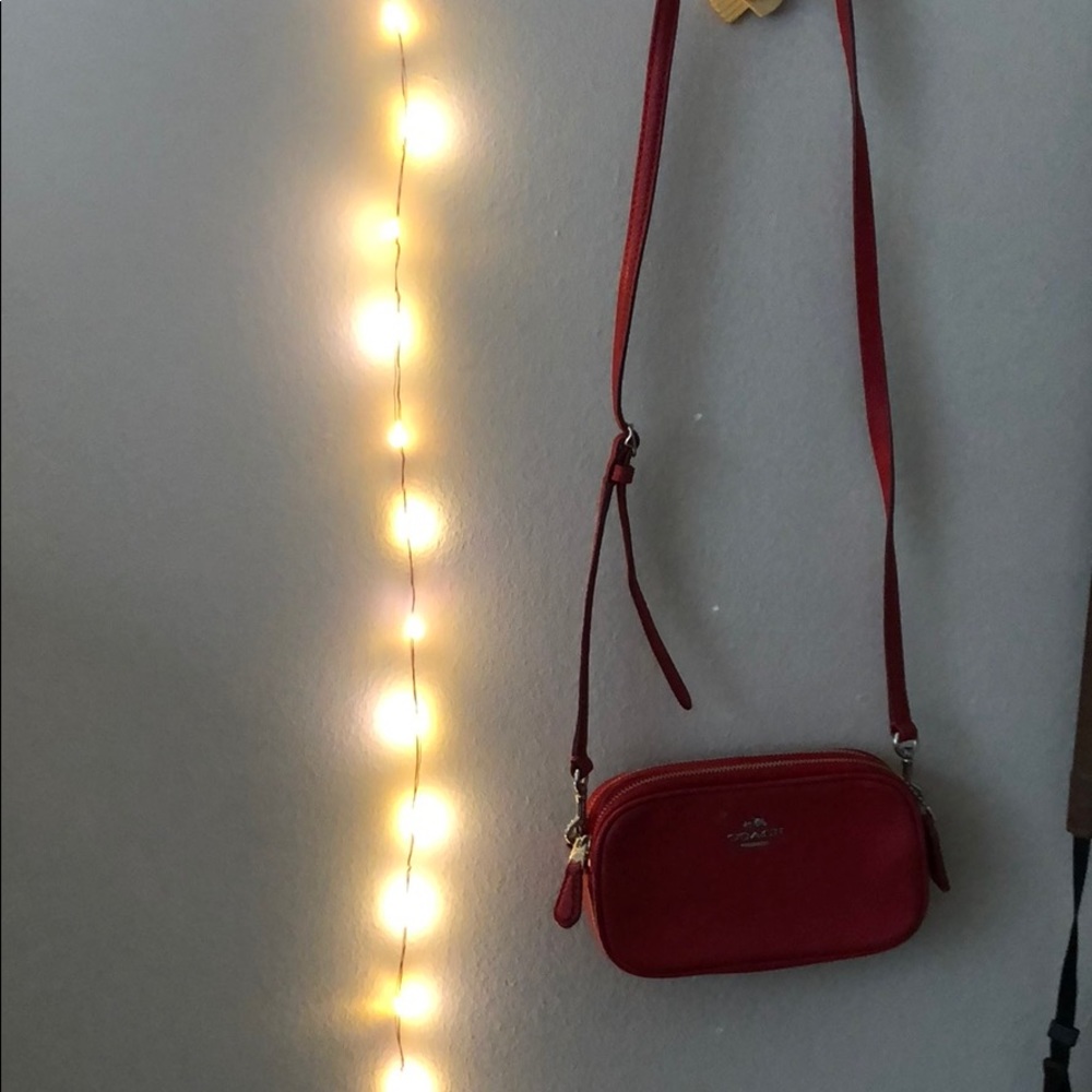 Mini red coach purse